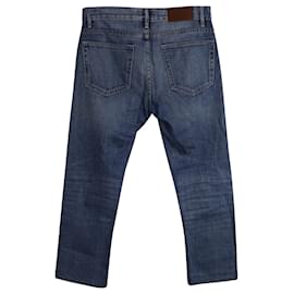 Burberry-Jeans de corte reto Burberry em jeans de algodão marinho-Azul,Azul marinho
