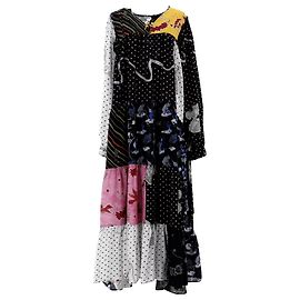 Loewe X Paula's Ibiza Robe Patchwork Imprimée en Viscose Multicolore Autre