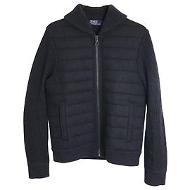 Polo Ralph Lauren Quilted Knit Jacket in Grey Wool Grey
