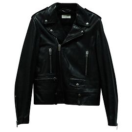 Saint Laurent Bikerjacke aus schwarzem Lammleder Schwarz