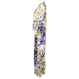 Alexander Mcqueen-Blusa com painéis Zimmermann Aliane e calça larga em linho com estampa floral-Outro,Impressão em python