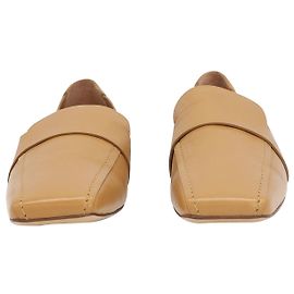 Mansur Gavriel Square Toe Loafers in Caramel Leather Flesh