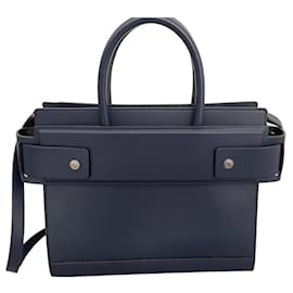 Givenchy-Horizon  Medium Navy Blue Leather Tote Bag-Navy blue