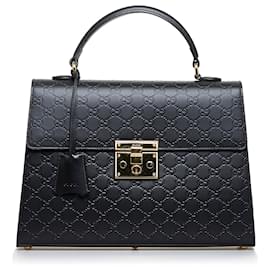 Gucci-Gucci Black Guccissima Padlock-Black