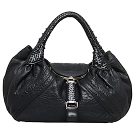 Fendi-Fendi Black Spy Leather Bag-Black