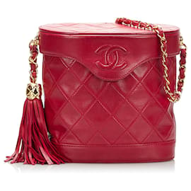 Chanel-Chanel Red CC Matelasse Vanity Bag-Red
