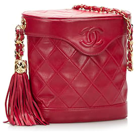 Chanel-Chanel Red CC Matelasse Vanity Bag-Red