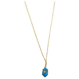 Celine Daoust Escaravelho Turquesa e Colar Trilhão de Diamantes Azul