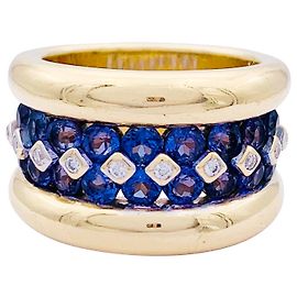 Anello Poiray in oro giallo, zaffiri, Diamants. Altro