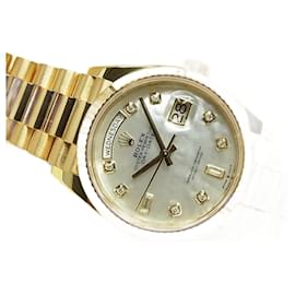 Rolex-ROLEX JOUR DATE 18Cadran en coquille blanche KYG 10Diamant P 128238NCA Hommes-Blanc