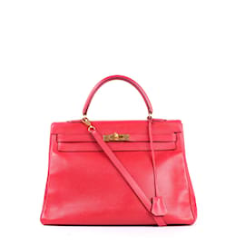 Hermès-HERMES  Handbags T.  Leather-Red