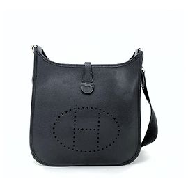 Hermès Evelyne PM Black Courchevel Leather Black