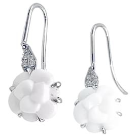 Chanel-Earrings Chanel, "Camellia", WHITE GOLD, diamants.-Other