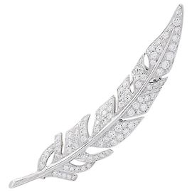 Spilla Boucheron, "Feather", ORO BIANCO, Diamants. Altro