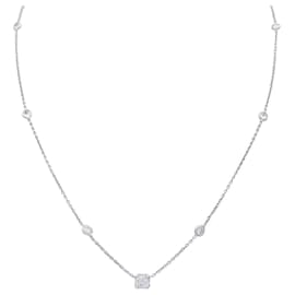 inconnue-White gold and diamond necklace.-Other