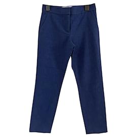 Diane Von Furstenberg-DvF Gwennifer Two textured trousers-Blue,Navy blue