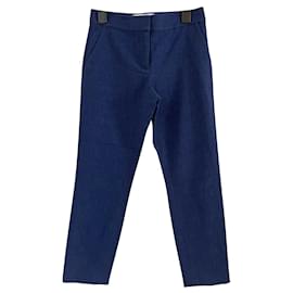 Diane Von Furstenberg-DvF Gwennifer Two pantalon texturé-Bleu,Bleu Marine