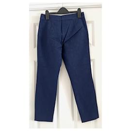 Diane Von Furstenberg-DvF Gwennifer Two textured trousers-Blue,Navy blue