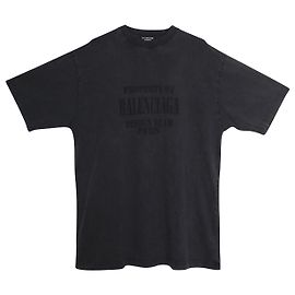Camiseta extragrande con logotipo de Balenciaga en algodón gris Gris