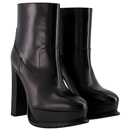 Alexander Mcqueen-Ankle Boots - Alexander McQueen - Leather - Black-Black