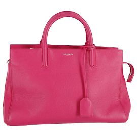 Bolsa pequena Saint Laurent Cabas Rive Gauche em couro rosa Rosa