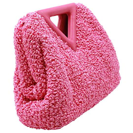 Bottega Veneta-Bottega Veneta Small Point Quilted Shoulder Bag in Pink Lambskin Leather-Pink