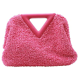 Bottega Veneta-Bottega Veneta Small Point Quilted Shoulder Bag in Pink Lambskin Leather-Pink