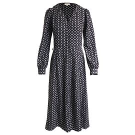 Michael Kors Crepe De Chine Midikleid aus schwarzem Polyester Schwarz