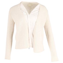 'S Max Mara gefütterter Layer-Cardigan aus cremefarbener Wolle Weiß Roh