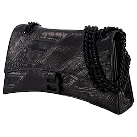 Balenciaga-Crush Chain S Bag - Balenciaga - Leather - Black-Black