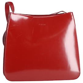 Furla-Furla Single Strap Shoulder Bag in Burgundy Leather-Dark red