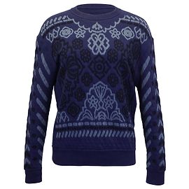 Stella Mc Cartney Stella McCartney Pullover mit Blumenmotiv aus blauem Baumwollstrick Andere