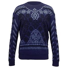 Stella Mc Cartney-Suéter com motivos florais Stella McCartney em malha de algodão azul-Outro