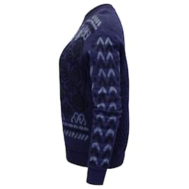 Stella Mc Cartney-Suéter com motivos florais Stella McCartney em malha de algodão azul-Outro