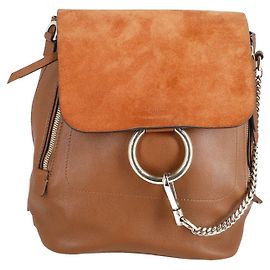 Chloé Chloe Faye Backpack Medium in Tan Suede Brown Beige