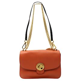 Chloé-Chloe Mily Shoulder Bag in Orange Leather-Orange