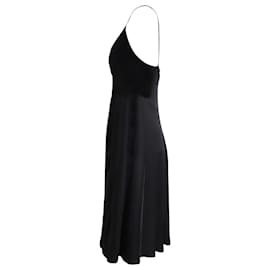 Temperley London-Temperley London V-neck Knee Length Dress in Black Silk-Black