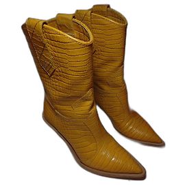 Fendi Cowboy Catwalk Marrom/couro de camelo 37 US 7 Marrom