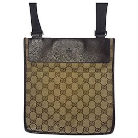 Borsa a tracolla messenger GUCCI Monogram Supreme GG Marrone