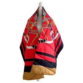 Stola Hermès oversize trapuntata in seta Multicolore
