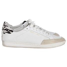 SAINT LAURENT SL/10 Sneakers in Pelle Bianca Bianco