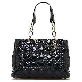 Sac cabas souple Dior Cannage noir Noir