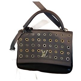 Louis Vuitton Eyelet Lockme II Leather Handbag Dark Grey Dark grey