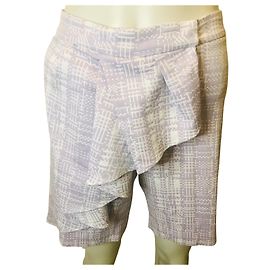 Autre Marque Bermudashorts mit Metradamo-Muster Weiß Lila