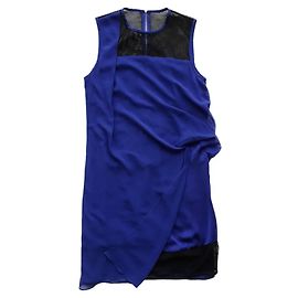 Robe Sandro Roxane R3642E Bleue et Noire Bleu foncé