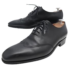 JM Weston-JM WESTON RICHELIEU SHOES 423 in black leather 8D 42 BLACK LEATHER SHOES-Black