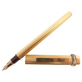 VINTAGE MUST DE CARTIER TRINITY FÜLLFEDERHALTER 3 Vergoldeter Füllfederhalter Golden