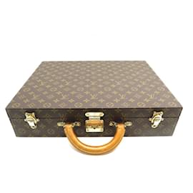 Louis Vuitton-MALA VINTAGE LOUIS VUITTON DIPLOMAT LONA MONOGRAMA M53020 CAIXA DE TERNO LONA-Marrom