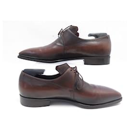 Corthay-CORTHAY ARCA DERBY SHOES 8E 41.5 BROWN LEATHER SHOES-Brown