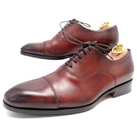 Santoni-SANTONI CARTER SHOES 12474 Brown leather 5.5 IT 40.5 FR SHOES-Camel